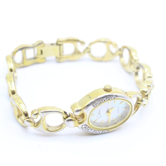 Vintage Colibri Women's Diamond Watch Women Gold Tone Oval Dial Mother Child - Picture 4 of 6